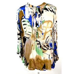 Suzi D London Women's Abstract Patterned Blouse, One Size